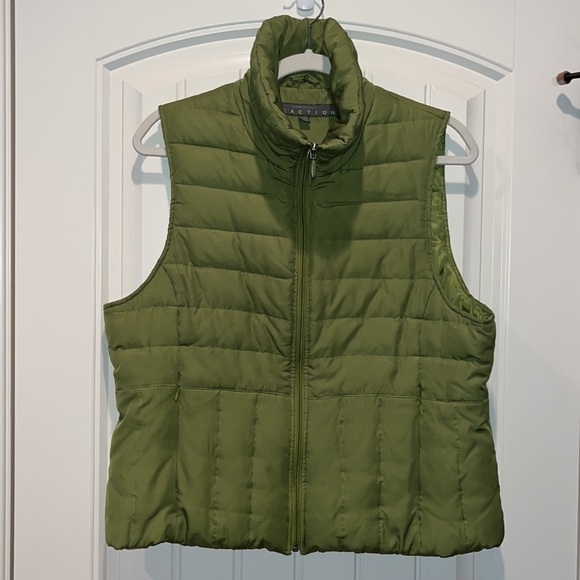 Kenneth Cole Reaction green Down filled puffer zip vest size XL - Picture 1 of 6
